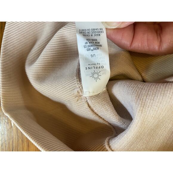 Aerie Top Womens L Pink Offline Seamless Sidewalk Crop T-Shirt Rib Knit Solid - Picture 7 of 8